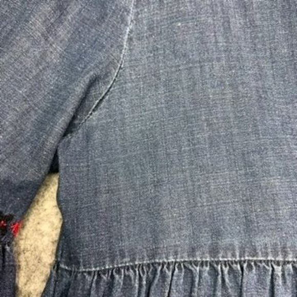 Kate Spade Broome Street Denim Embroidered Floral Shirt Dress - Picture 9 of 11